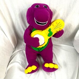 Vintage Playskool Sing & Strum Barney 1998 Interactive Plush Toy Dinosaur Works!